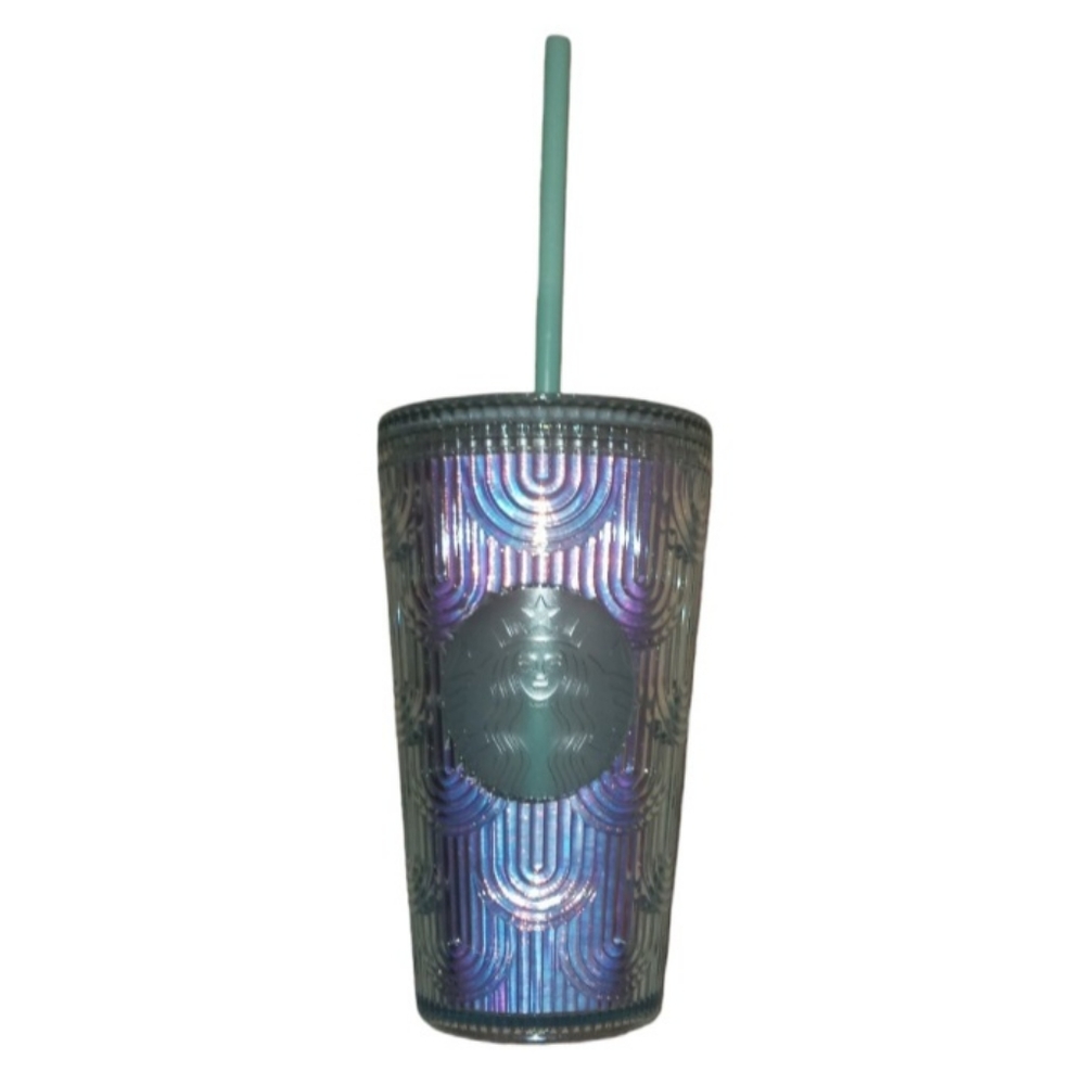 NEW Starbucks Iridescent Teal Green Mermaid Scale 16oz Tumbler - Spring …
